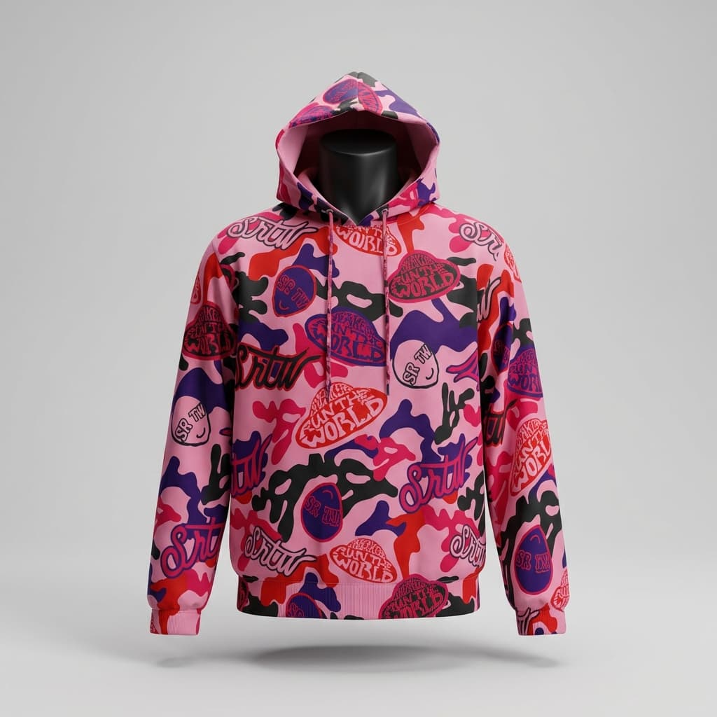 SRTW Camo Windbreaker - Pink